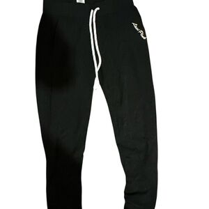 PINK Victoria's Secret Black Joggers with White Drawstring Side pockets Small